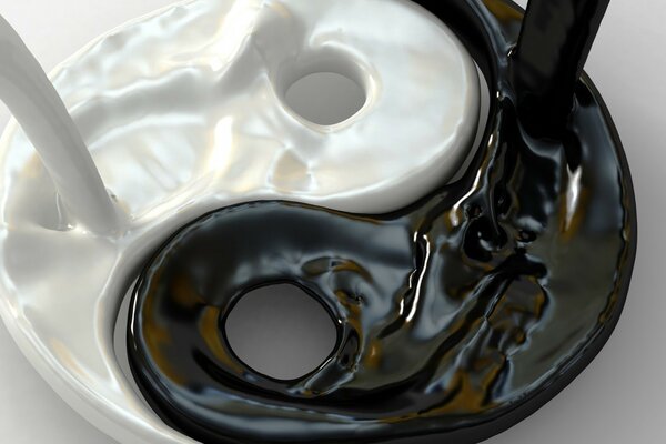 Yin e Yang scultura versando