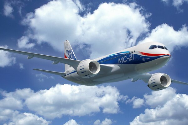 Russia medium-haul narrow-body passenger aircraft MS-21