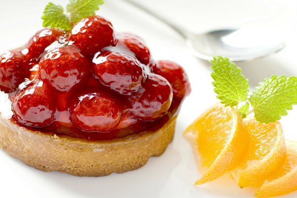 Juicy and delicious dessert with jam