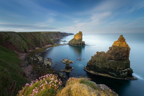 Beautiful rocks on the background of the sea