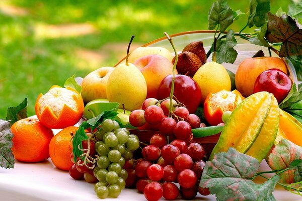 Beautiful still life of fruits and berries