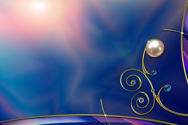 Grafischer Hintergrund mit goldenem Monogramm