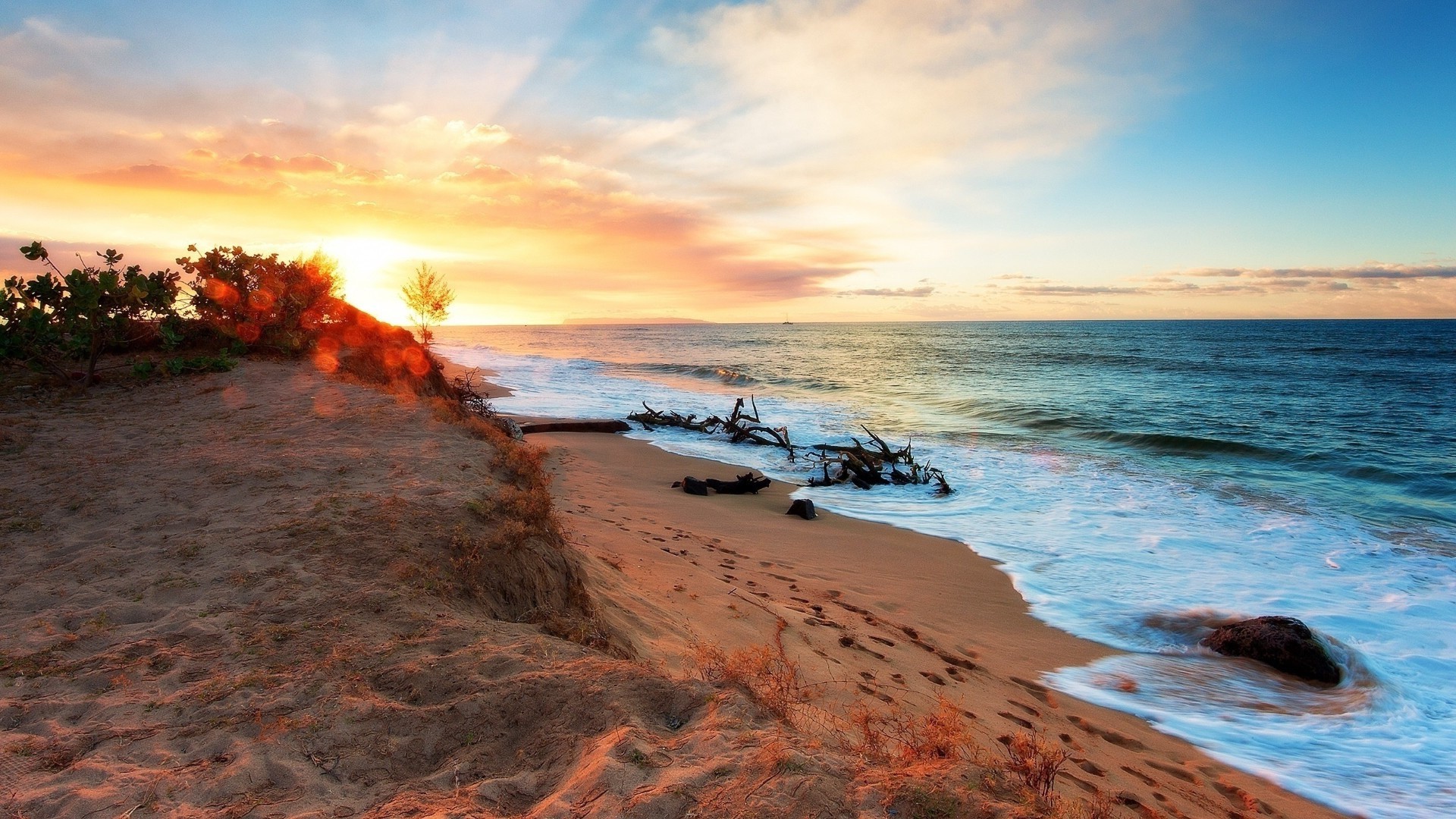 sonnenuntergang und dämmerung strand wasser meer sonnenuntergang meer ozean reisen landschaft sand landschaft sonne himmel abend dämmerung