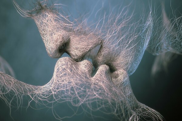 Graphique artistique. Baiser deux personnes