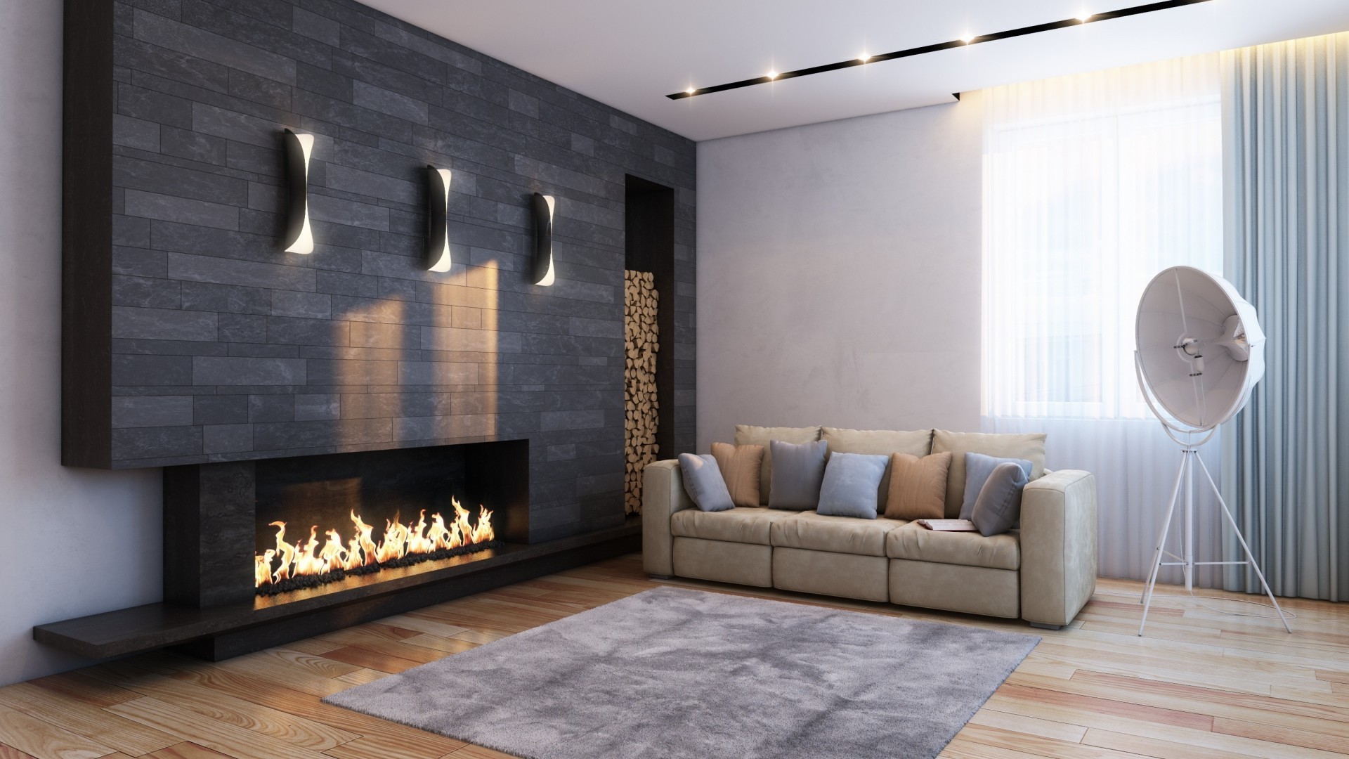 kamin zimmer möbel drinnen sofa haus innenarchitektur zuhause ort lampe modern tabelle boden fenster wohnung innen familie teppich