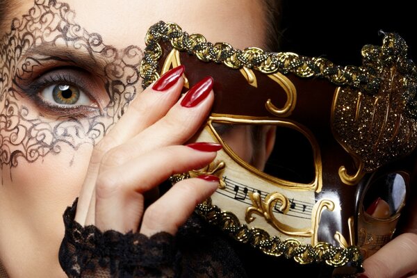 Gorgeous woman in a masquerade mask