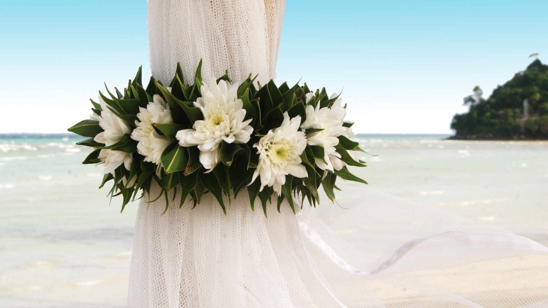 flores boda verano naturaleza ramo flor playa nupcial romance vacaciones novia romántico buen tiempo agua arena