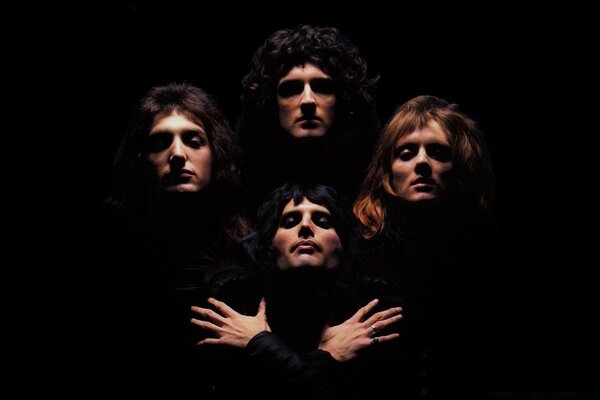 Queen group on a black background