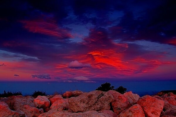 Beautiful sunset on the seashore