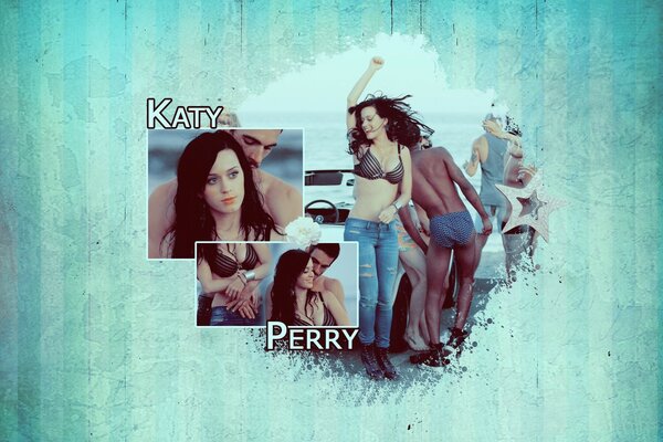 Singer Katy Perry. Collage of photos