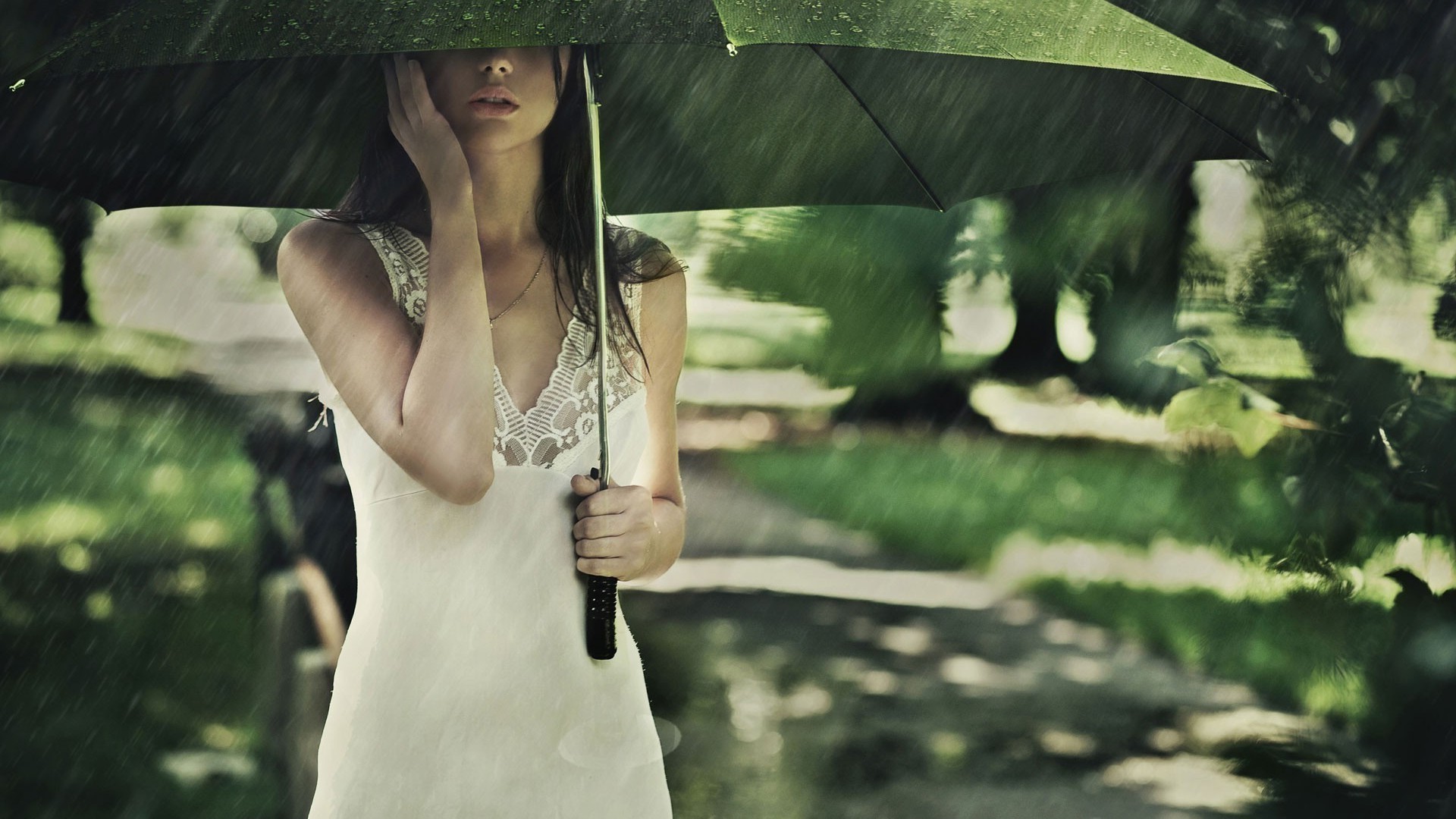 andere mädchen frau natur im freien sommer mädchen ein porträt erwachsener schön park gras baum