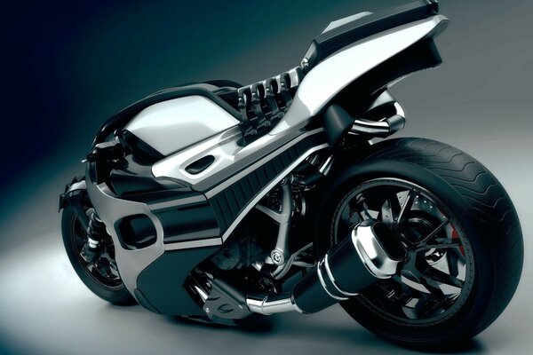 A chic sports powerful motorcycle