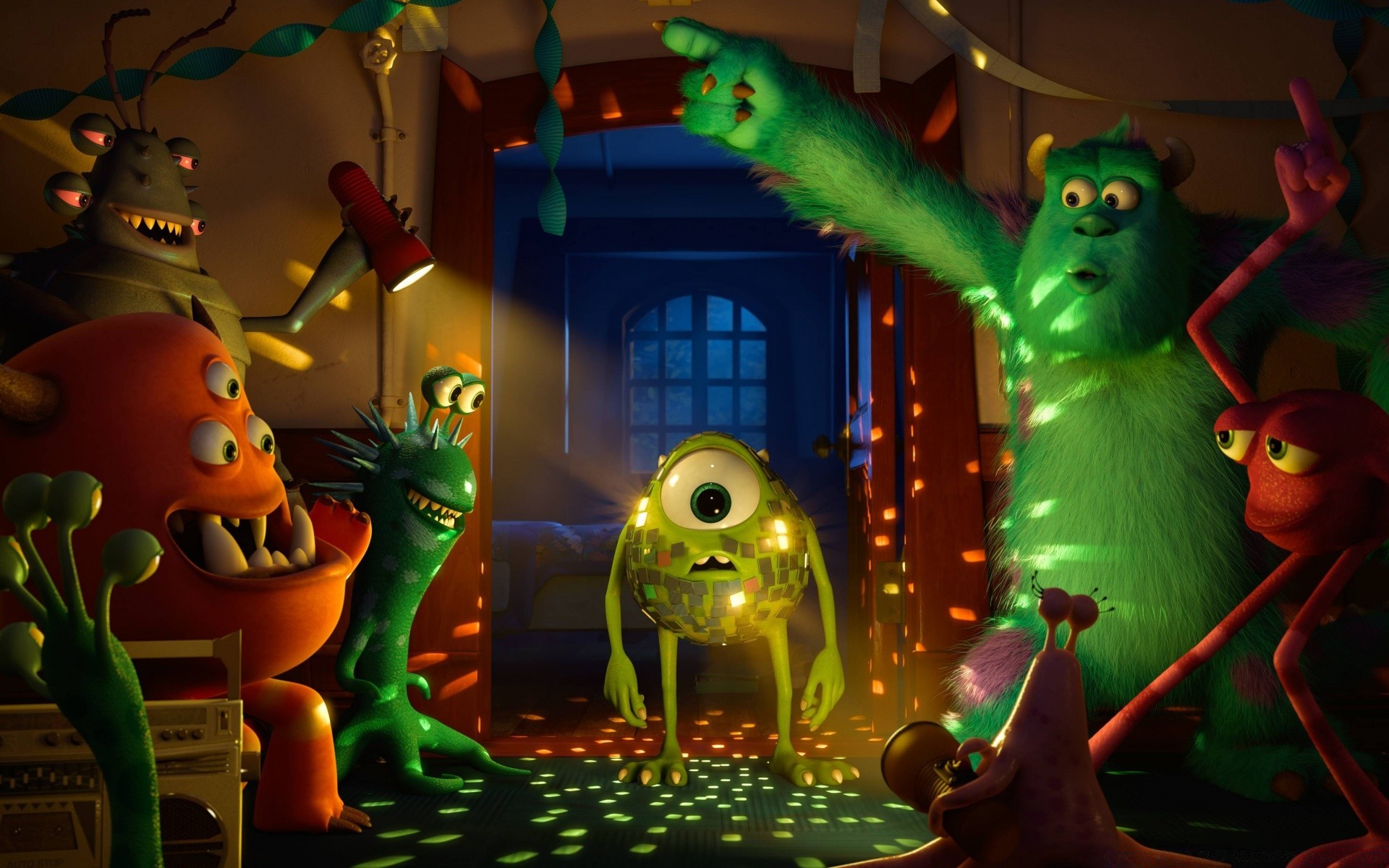 monsters inc filme festival feriado monstro natal diversão gráfico borrão ilustração arte assustador luz música