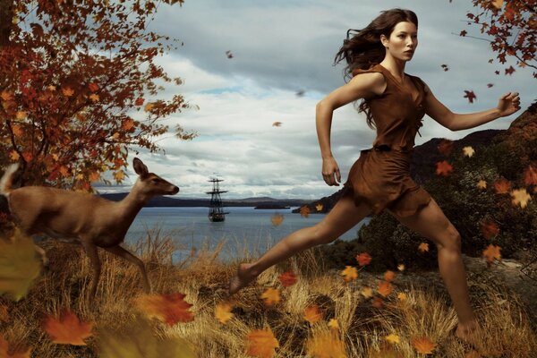 Chica haciendo deporte al aire libre