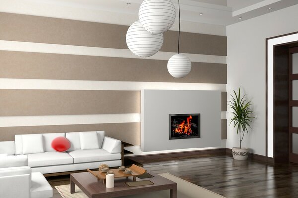 Modern design of the room in white