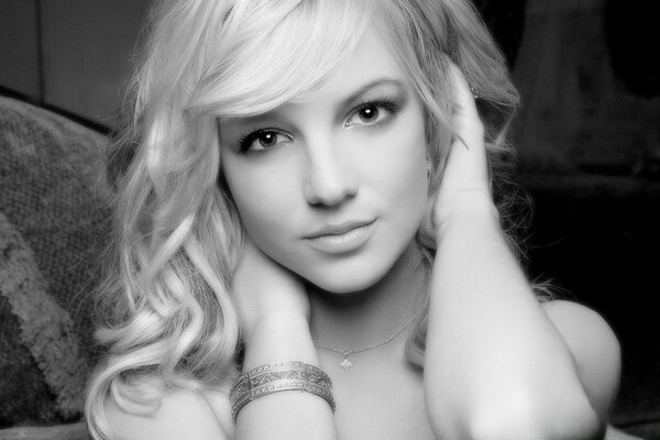 Britney Spears in black and white treatment