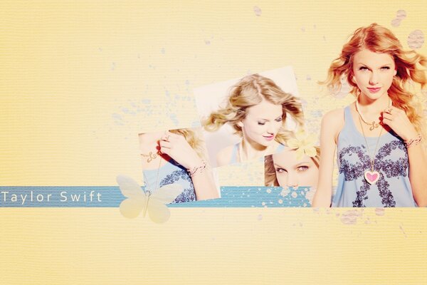 Collage de photos de la chanteuse Taylor Swift