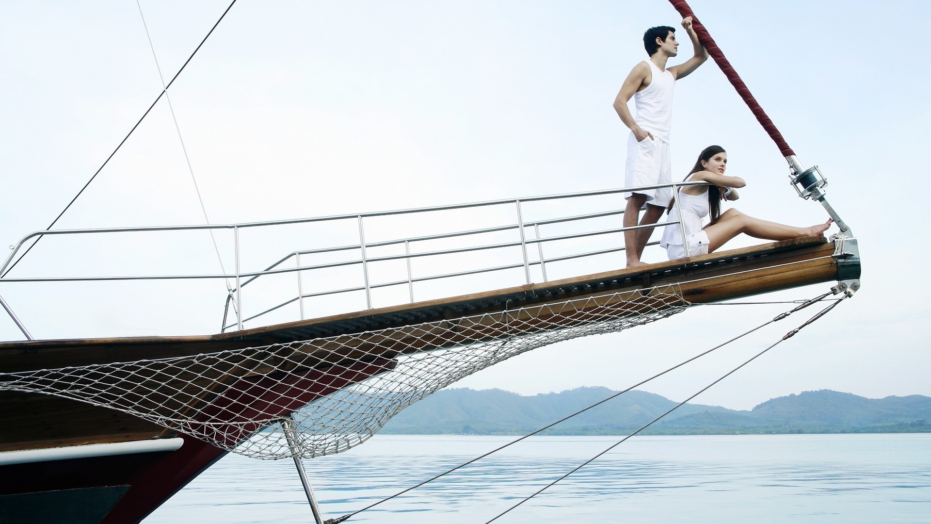 parejas cielo agua cuerda viajes vacaciones barco