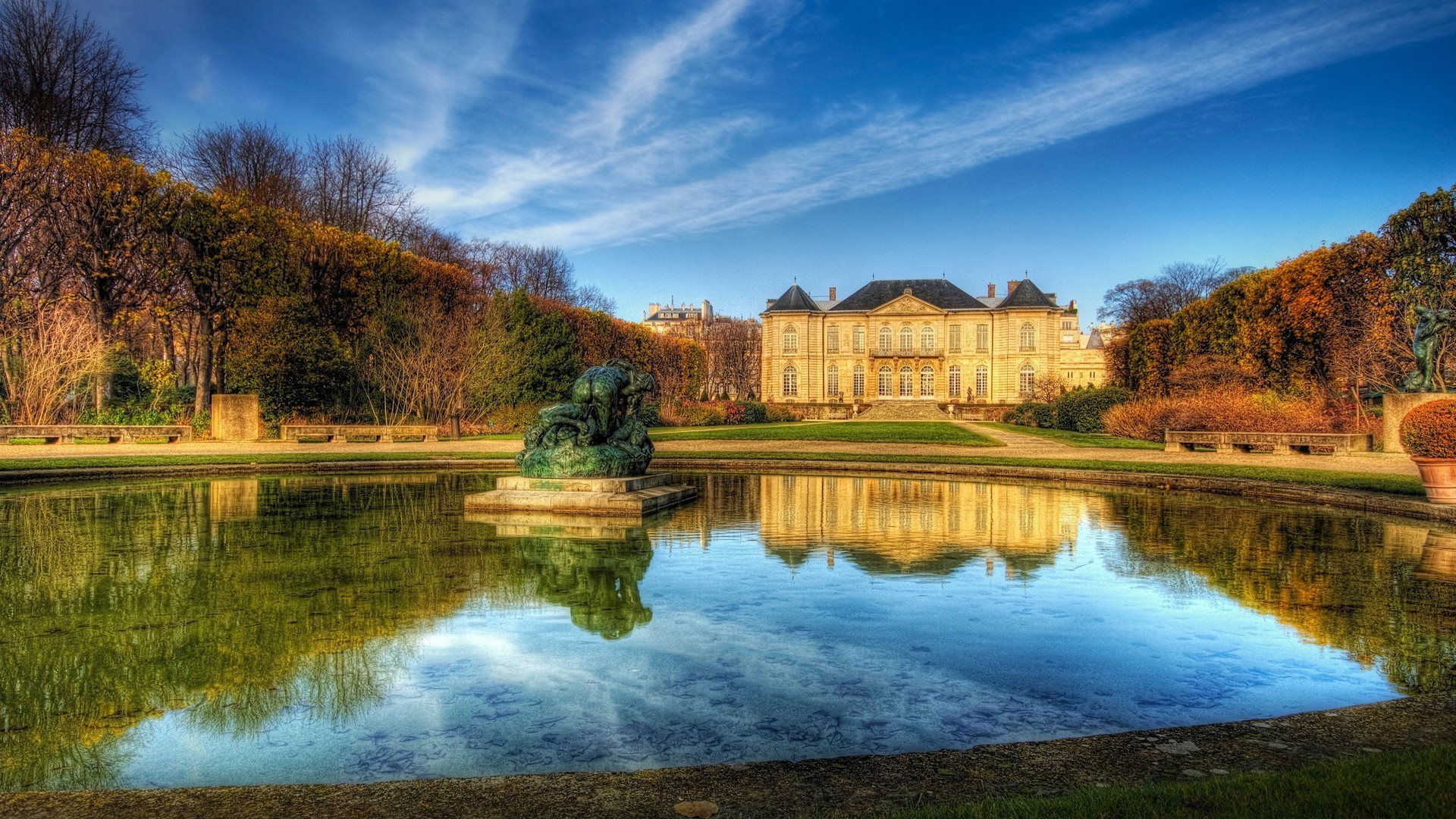 châteaux eau rivière réflexion lac arbre à l extérieur automne voyage ciel parc piscine paysage nature coucher de soleil aube