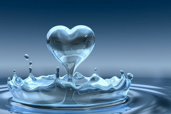 Cuore d acqua su sfondo Splash