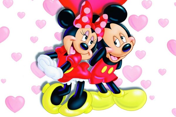 Disney. Mickey et Minnie. Cœur