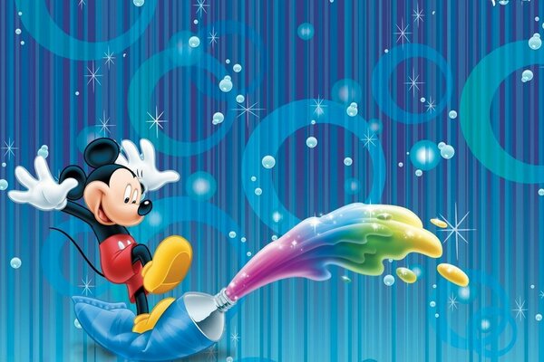 Disney Mickey mouse en un tubo de pintura