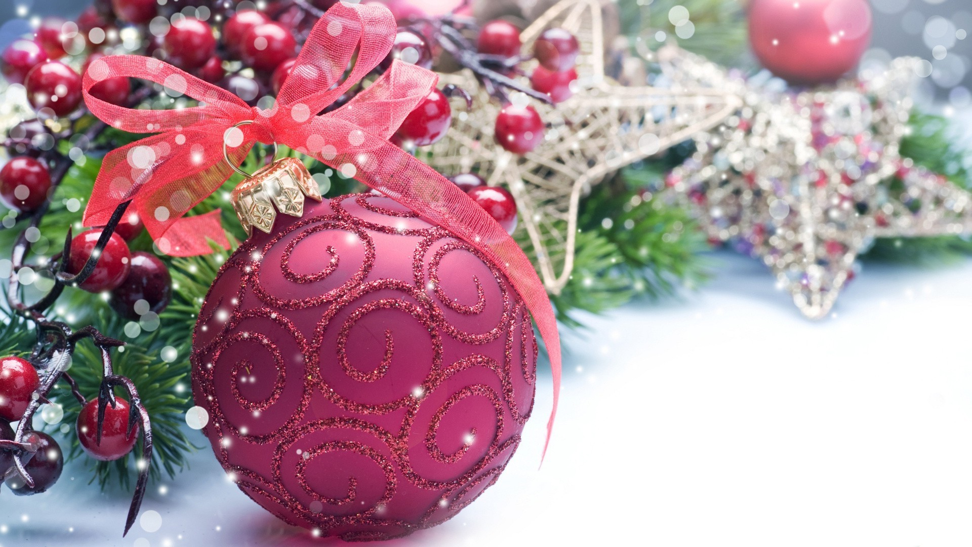 new year christmas winter decoration celebration thread shining ball bangle merry bow gift season card ornate glisten pine tinsel greeting sphere traditional