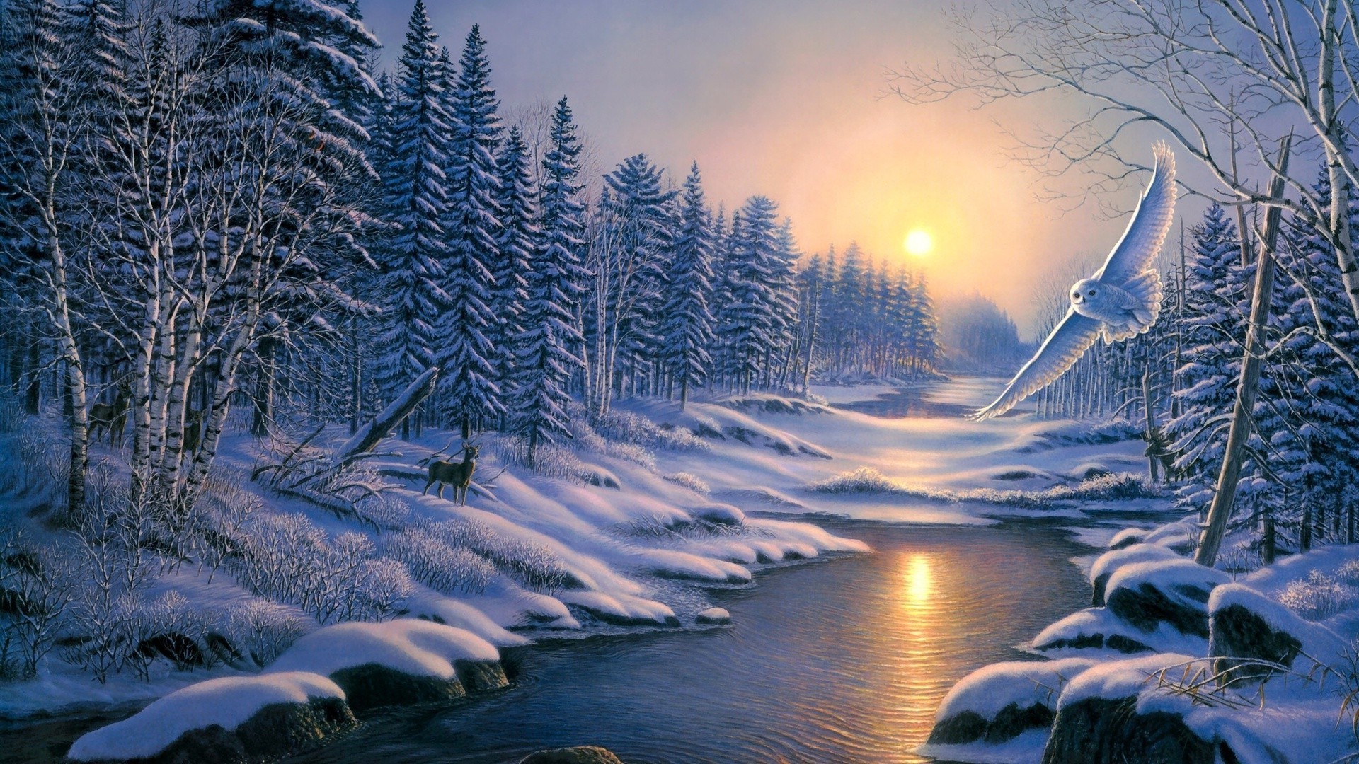 rivers ponds and streams snow winter cold frost ice dawn frozen wood landscape nature tree sunset mountain light season