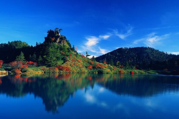 Riflesso del cielo in un lago in mezzo a Bor