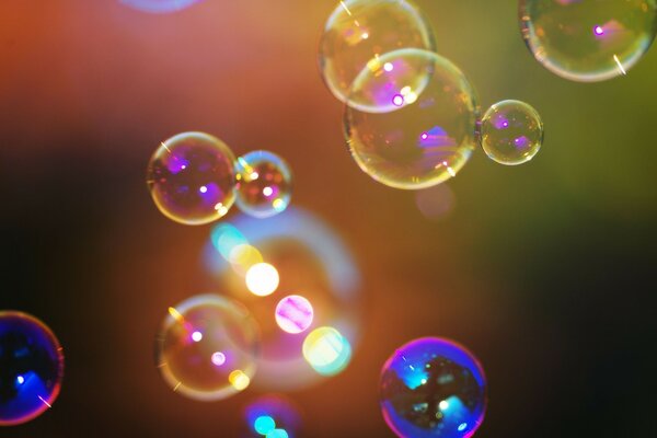 Soap bubbles. Brightness and air