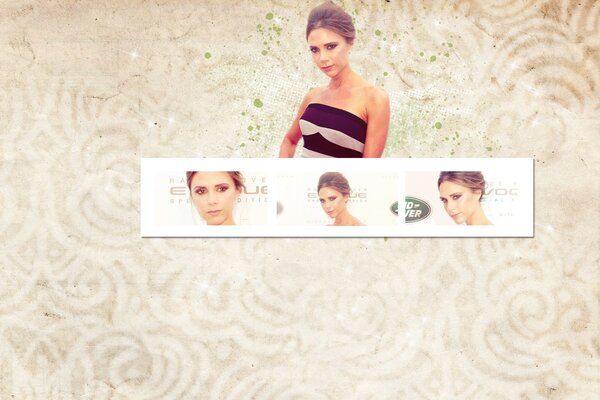 Collage of singer Victoria Beckham