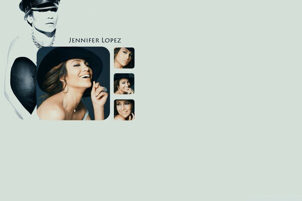 Collage mit Jennifer Lopez auf grauem Hintergrund