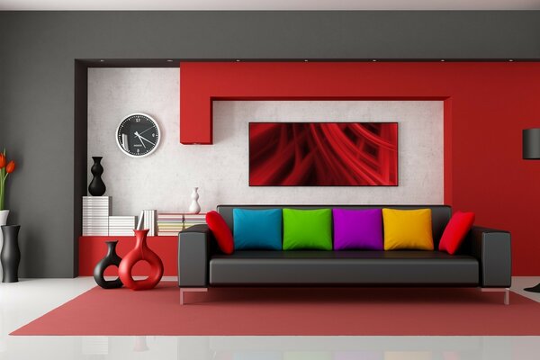 Sofá con medias de colores a la habitación