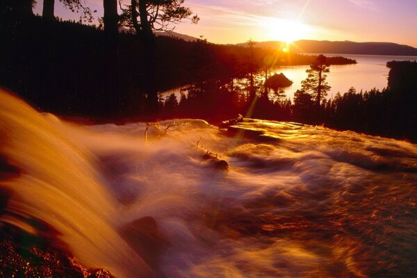 Morgendämmerung Wasser See Natur