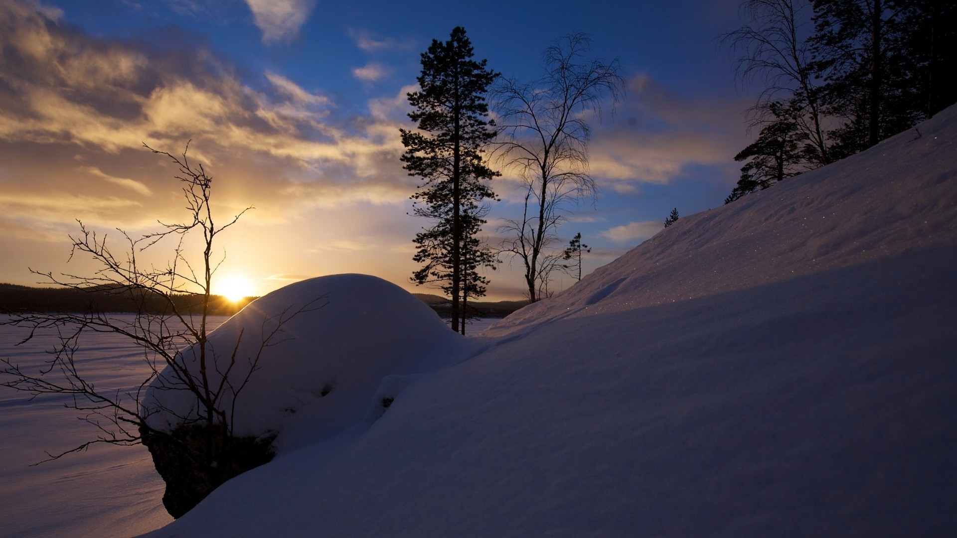 winter snow landscape dawn mountain tree cold sunset weather sky evening scenic light nature ice hill fair weather backlit frozen