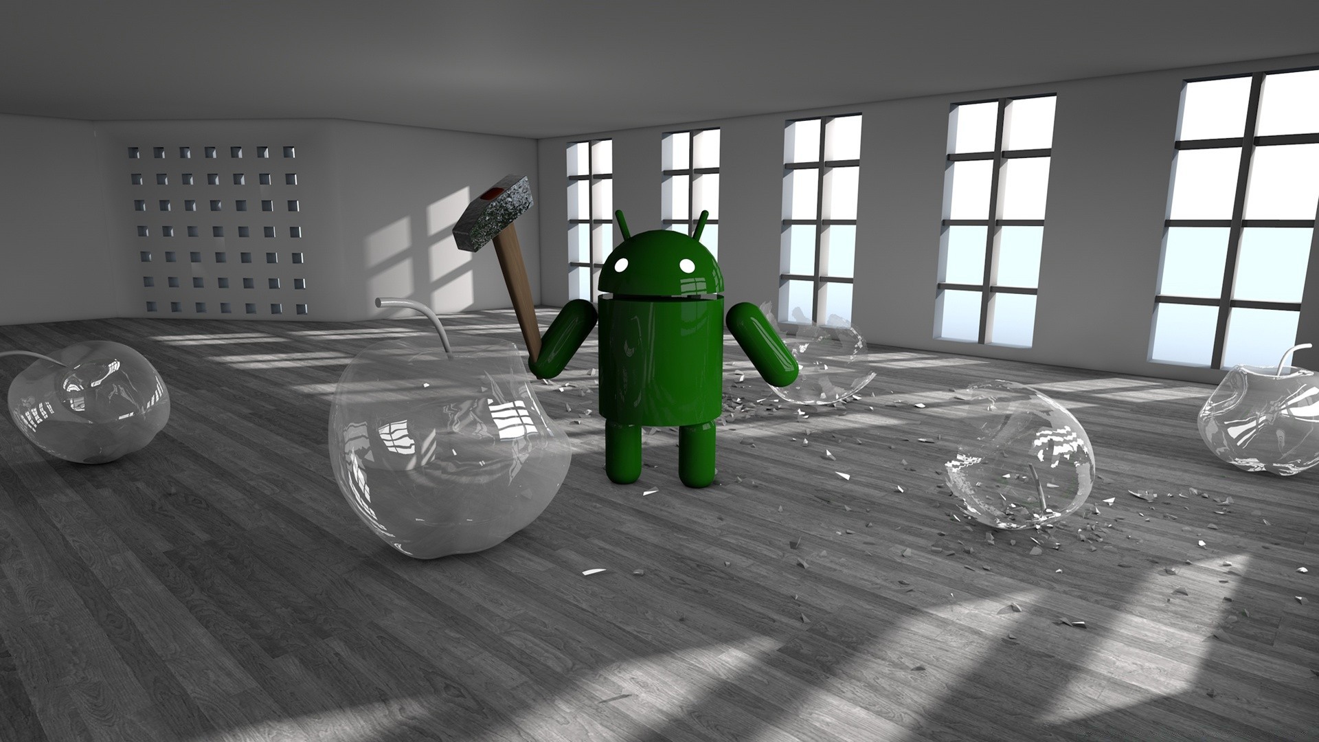 android innen drinnen zimmer fenster tabelle leer boden