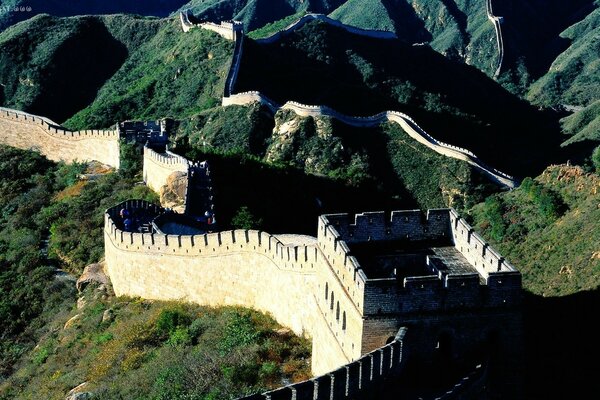 The Great Wall of China and the Mountains