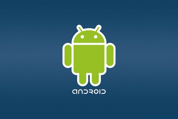 Robô Android verde em fundo azul