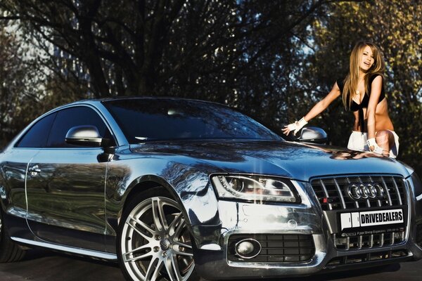 Audi girl car coupe