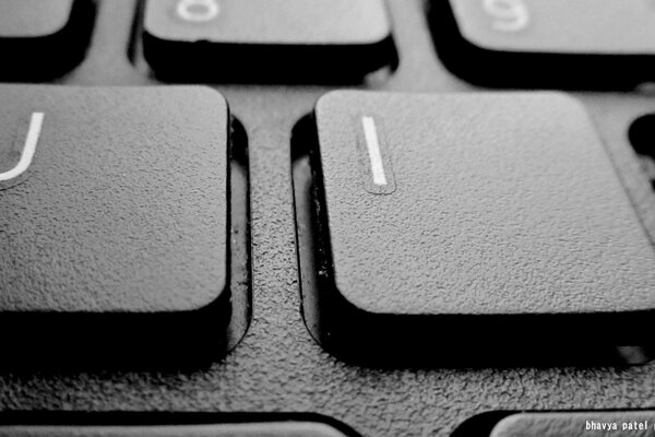 Black buttons keyboard close-up