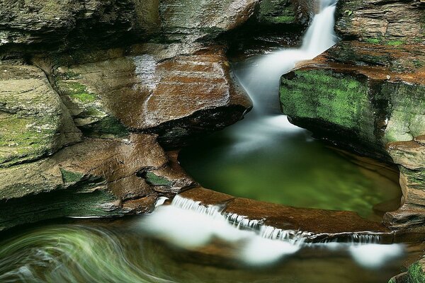 Wasserfall Stein Schönheit Wasser