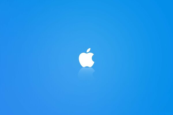 Logótipo Apple em fundo azul