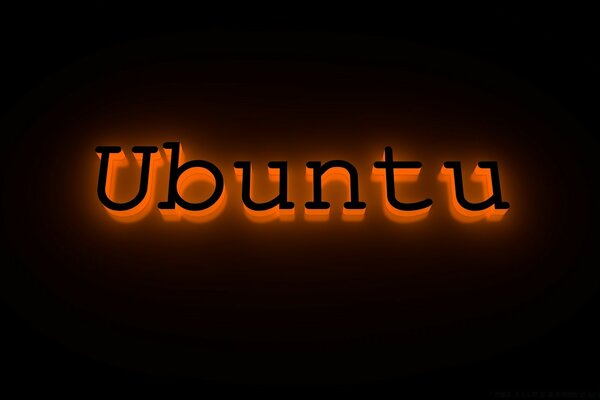 Linux ubuntu on a black background