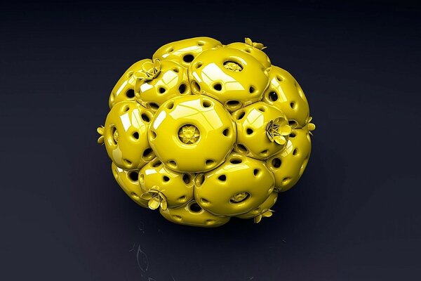 Bright yellow ball in contrast