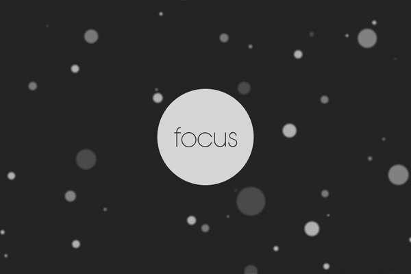 Focus in a circle on a black background