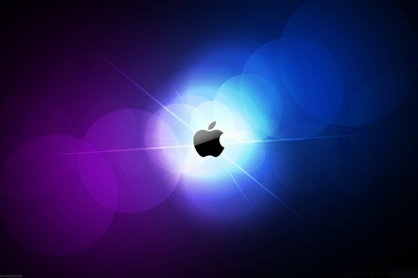 Apple dunklen Hintergrund helle Kreise Apfel Licht hell