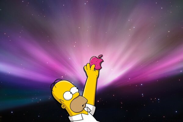 Homer Simpson avec Apple Apple