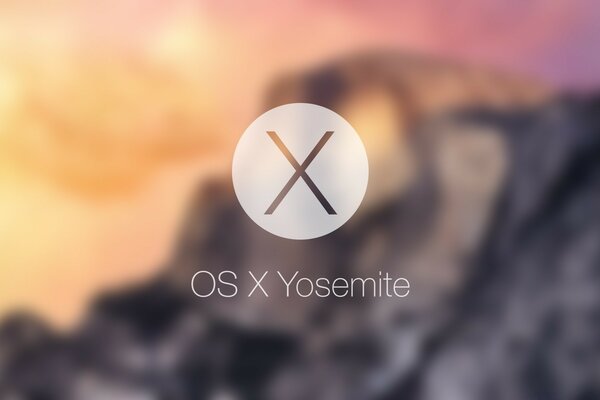 Bulanık arka plan üzerinde OSxYosemite logosu