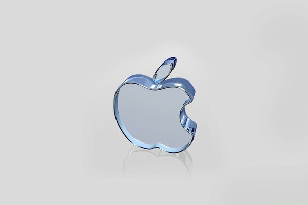 Logo apple en verre bleu