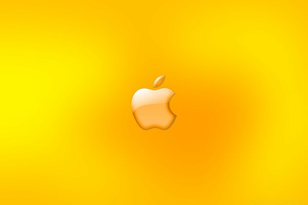 Icono de apple sobre fondo amarillo brillante